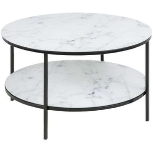 Alisma soffbord med ben Ų80 cm - Vit marmor/svart - Marmorsoffbord, Marmorbord, Bord