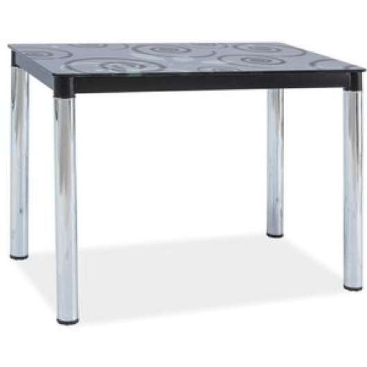 Anastasia 100 cm matbord - Krom/svart - Matbord med glasskiva, Matbord, Bord