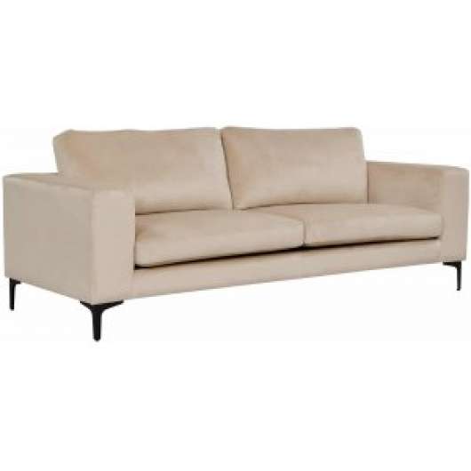 Aspen 3-sits soffa - Beige sammet + Möbelvårdskit för textilier - 3-sits soffor, Soffor