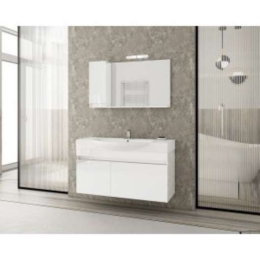 Badrumsmöbler Senso 105 - Vitt med spegelskåp - Badrumspaket, Badrumsmöbler