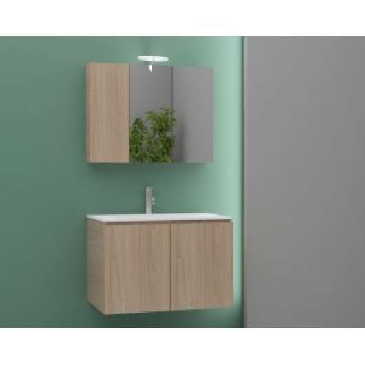 Badrumsmöbler Verona 60 - Beige med spegelskåp - Badrumspaket
