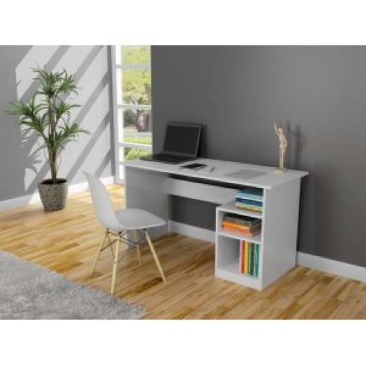 Bahar skrivbord 120x50 cm - Vit - Skrivbord med hyllor | lådor, Skrivbord, Kontorsmöbler