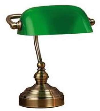 Bankers Bordslampa med grön skärm - Bordslampor