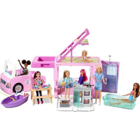 Barbie - 3-in-1 DreamCamper Husbil med tillbehör - FRI frakt