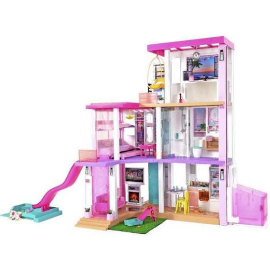 Barbie - DreamHouse Barbiehus med tillbehör - snabb leverans