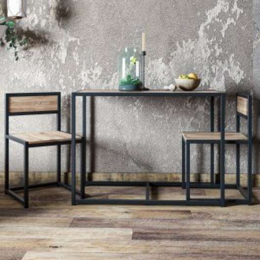 Bazar bord med stolar 105 x 55 cm - Furu/svart - Barbord