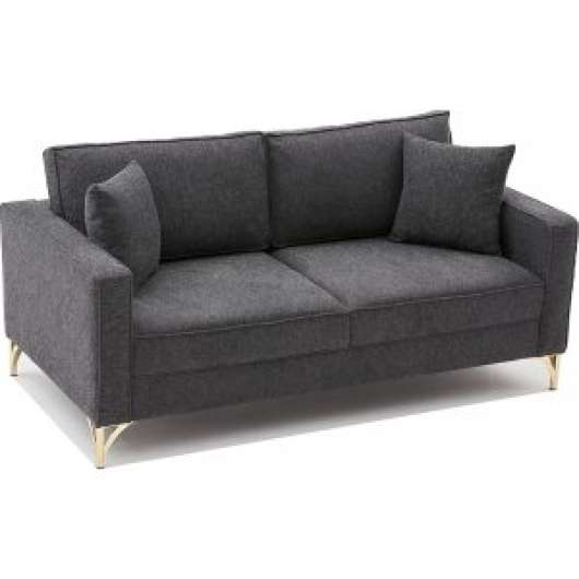 Berlin 2-sits soffa - Antracit/guld