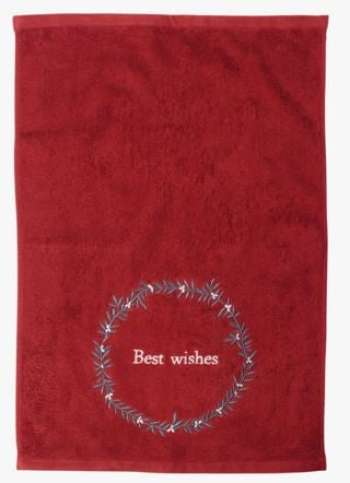 Best Wishes handduk röd