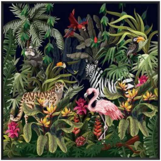 Bilde tavla In the Jungle - 100x100 - Glastavlor, Tavlor, Väggdekor