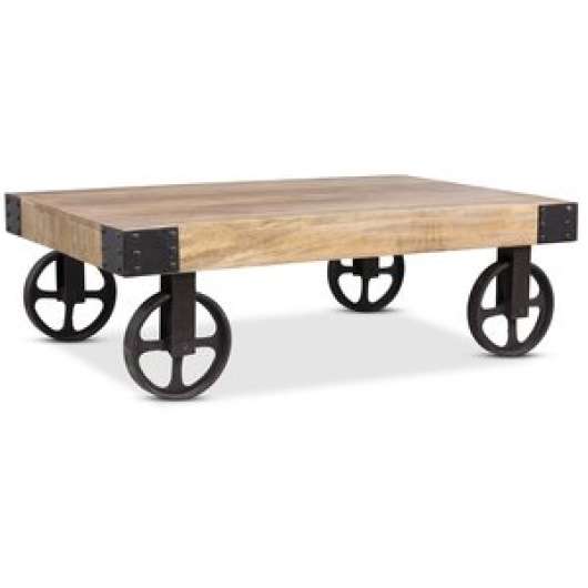 Bison vintage soffbord med hjul 110 x 72 cm - Mangoträ
