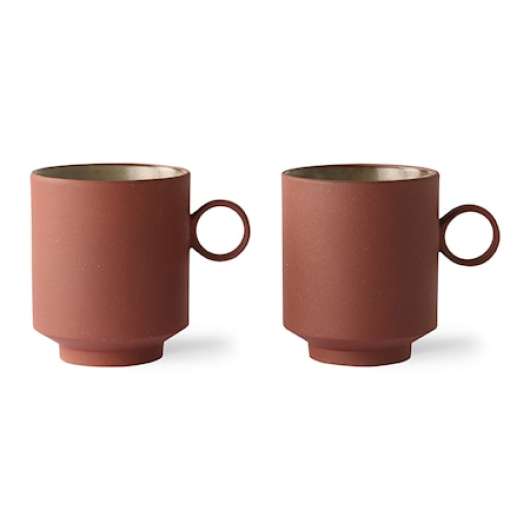 Bold & Basic Kaffemugg 2-pack 25 cl Keramik Terra
