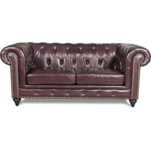 Brackley Chesterfield 2-sits soffa i brunt läder - Chesterfieldsoffor
