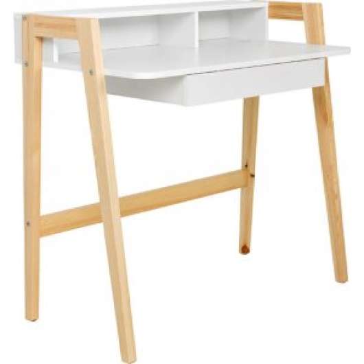 Brent skrivbord 96 x 55 cm - Vit - Skrivbord med hyllor | lådor, Skrivbord, Kontorsmöbler