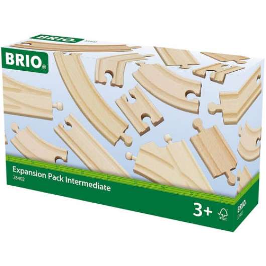 BRIO - Brio 33402 - Tillbehörsset för tågspår av trä 16 delar