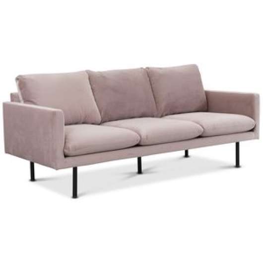Carolina 3-sits soffa sammet - Ljusrosa - 3-sits soffor