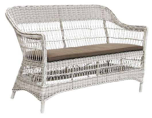 Charlot 2-sits soffa - Vintage white, inkl grå dyna