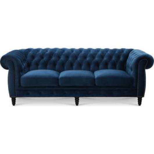 Chesterfield Cambridge 3-sits - Blå sammet - 3-sits soffor, Soffor
