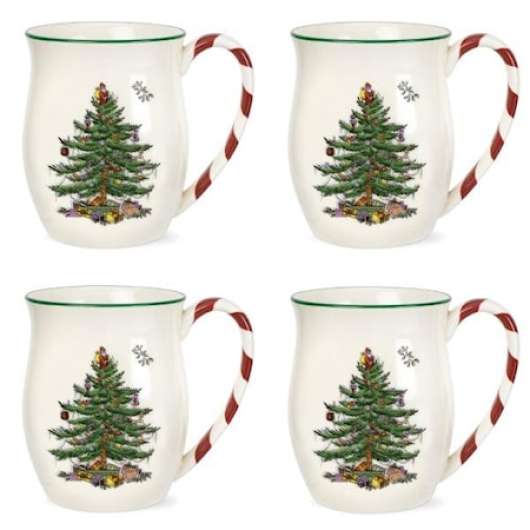 Christmas Tree Mugg Peppermint Handtag 40 cl 4-pack Mönster