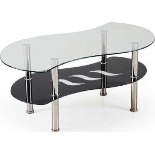Ciara soffbord 100 x 55 cm - Svart/krom - Glasbord, Soffbord, Bord