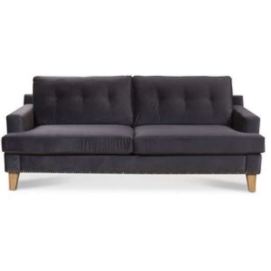 Connor vintage 3-sits soffa - Aura 15 - Ljus gråmelerad, Svarta - 3-sits soffor, Soffor