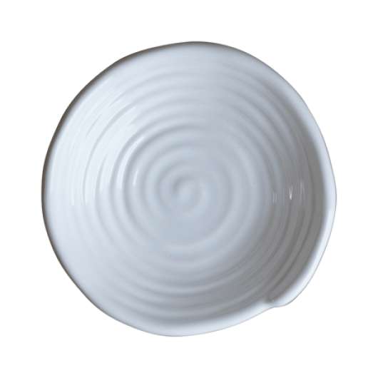 Curl Fat S Ø12x3 cm Keramik Blankvit