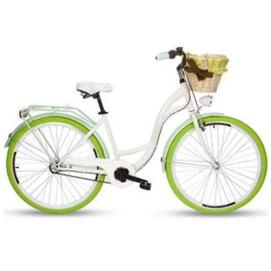 Cykel Colours 28" - 3 växlar - vit/grön