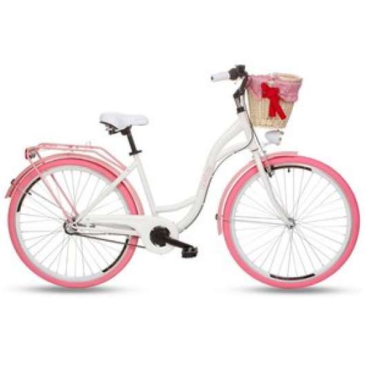 Cykel Colours 28 - 3 växlar - vit/rosa - Damcyklar