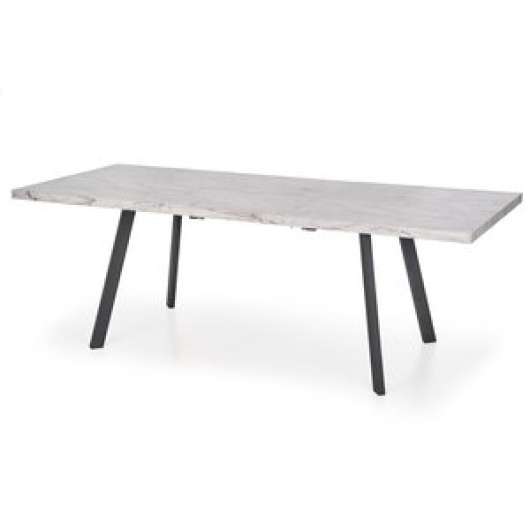 Darius matbord utdragbart 160-220 x 90 cm - Vit marmor/svart - Marmormatbord, Marmorbord, Bord