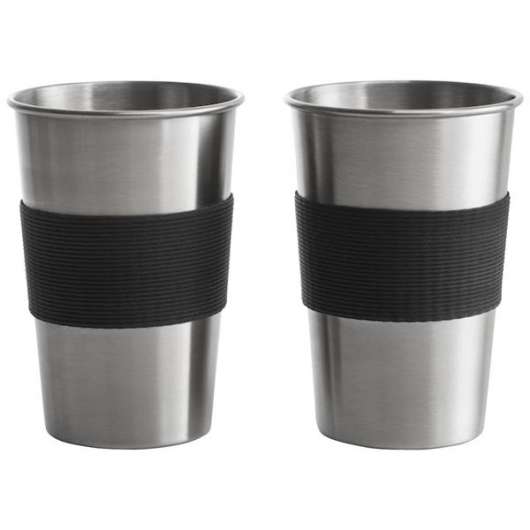 Diverse - Stålmugg 2-pack 50 cl silver