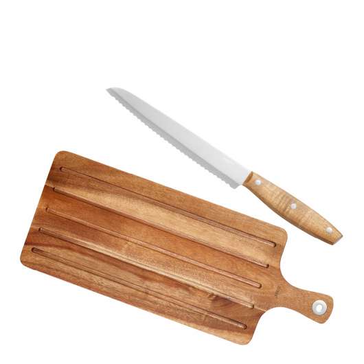 Dorre - Kniv och skärbräda 48x19 cm Trä