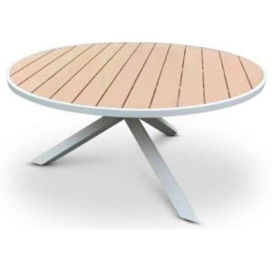 Ekenäs runt matbord Ų150 - Vit/ek-polywood + Möbelpolish - Utematbord, Utebord, Utemöbler