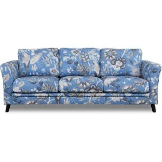 Ekerö 3-sits blommig soffa - Eden Parrot Blue - 3-sits soffor