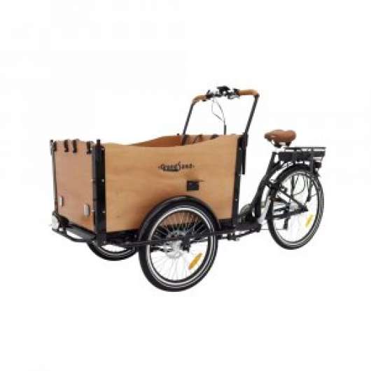 Eldriven Lådcykel med brun låda - 12