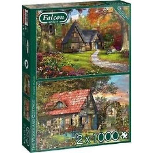 Falcon - The Woodland Cottage-pussel. 2 x 1000 bitar