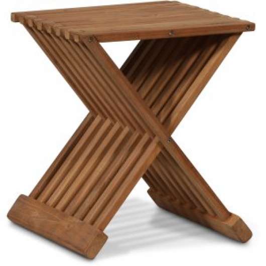 Fiona fällbart sidobord i teak - 43 x 33 cm + Träolja för möbler - Sängbord