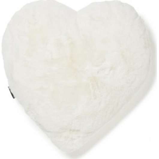 Fluffy hjärtformad prydnadskudde Ivory - 45 x 45 cm - Fårskinnskuddar