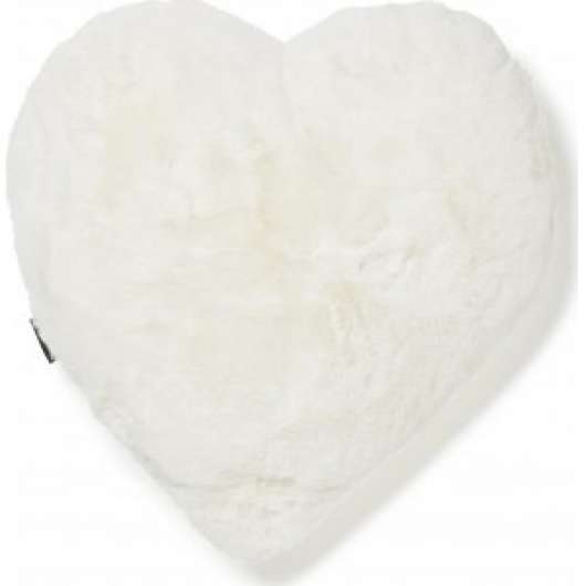 Fluffy hjärtformad prydnadskudde Ivory - 45 x 45 cm