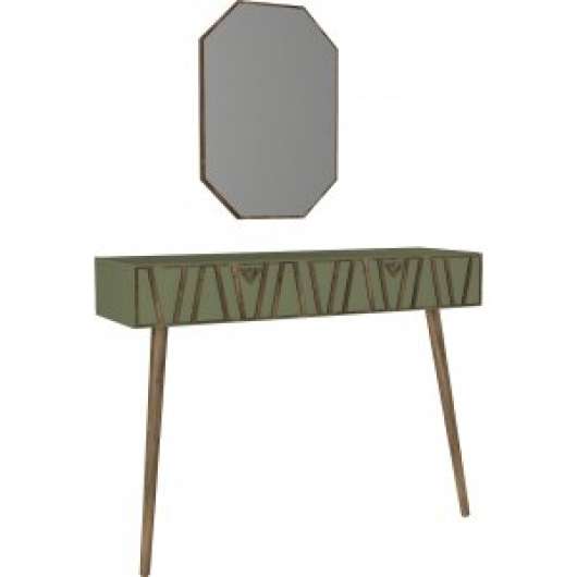 Forest avlastningsbord med spegel 120x 35 cm - Valnöt/mörkgrön - Avlastningsbord, Bord