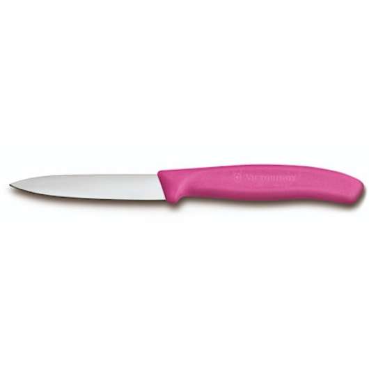 Grönsak- & skalkniv Spetsig Nylonhandtag Rosa 8 cm