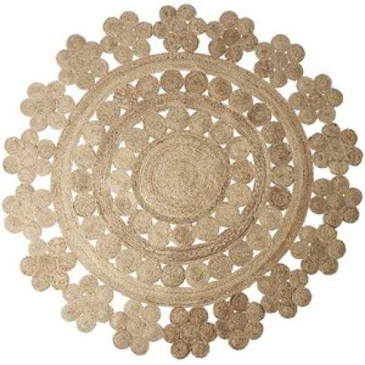 Handgjord Jutematta - Juni cirkel 150 cm diameter - Natur - Handvävda mattor