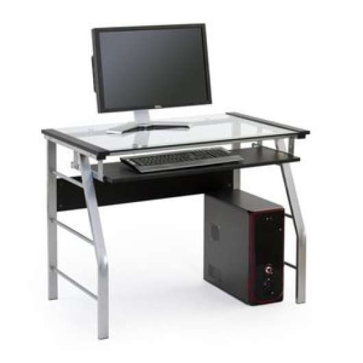 Harper datorbord 100x60 cm - Krom/svart - Skrivbord, Kontorsmöbler
