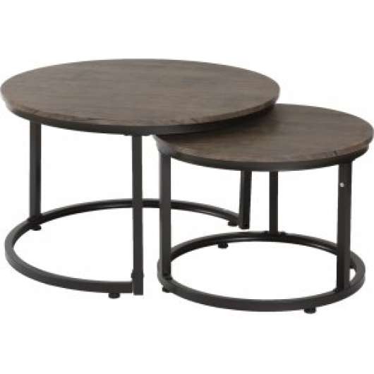 Hastings soffbord set - Antik/svart + Möbeltassar - Soffbord i trä