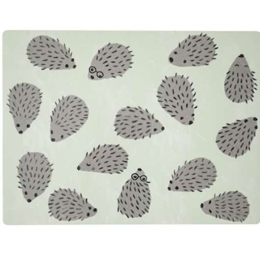 Hedgehog Tablett 40x30 cm Laminerat papper Grön