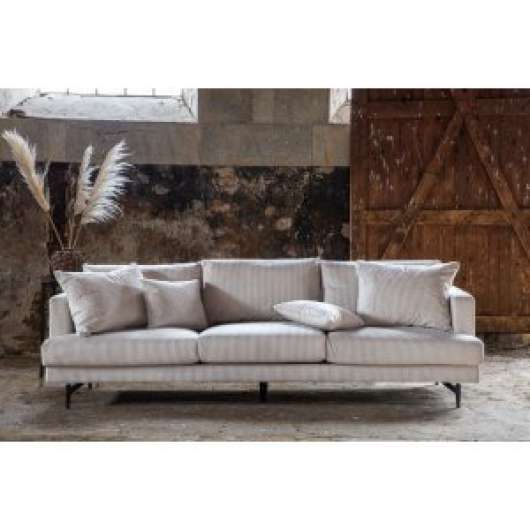 Hedlunda 3-sits soffa XL - Beige manchester + Matt- och textilrengöring - 3-sits soffor
