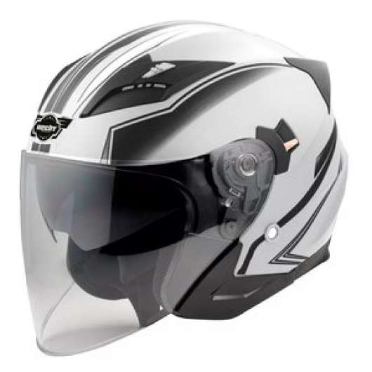 Hjälm för motorcykel - vit & svart - XL - Motorcykelhjälmar