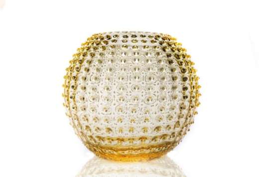 Hobnail Globe Vas 24 cm Citron