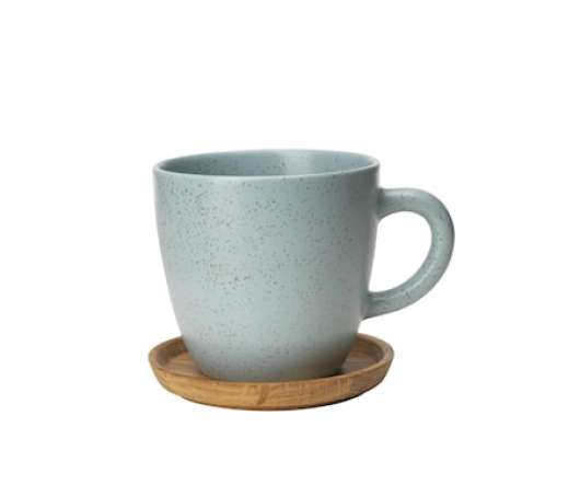 Höganäs Keramik Kaffemugg 33 cl med träfat frost matt
