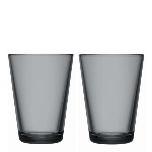 Iittala - glas mörkgrå 40 cl 2 st mörkgrå