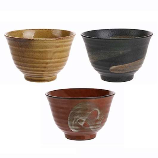 Japanska Keramik Matchaskålar set om 3