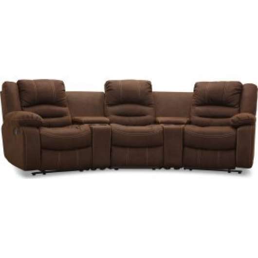 Kensington elektrisk 3-sits soffa med ställbart nackstöd - Brun